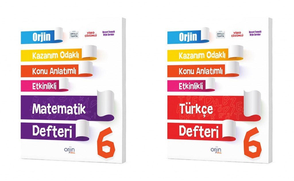 Orjin Okul 2024 6. Sınıf Matematik + Türkçe Defter Seti 2 Kitap
