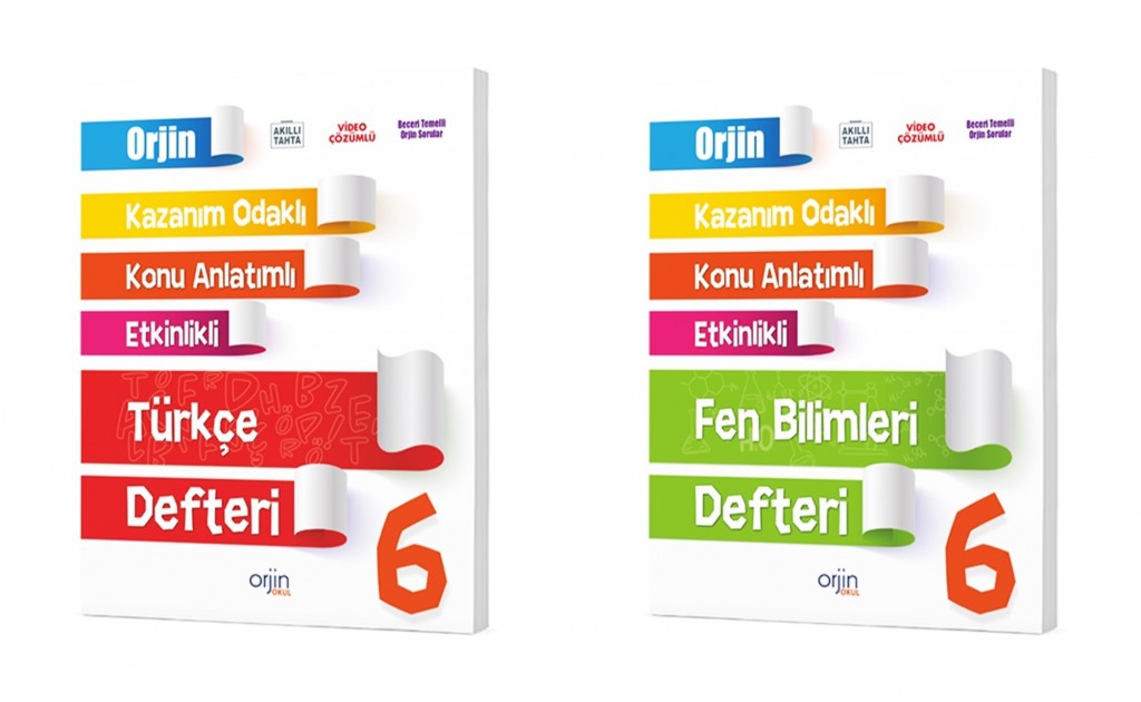 Orjin Okul 2024 6. Sınıf Türkçe + Fen Bilimleri Defter Seti 2 Kitap