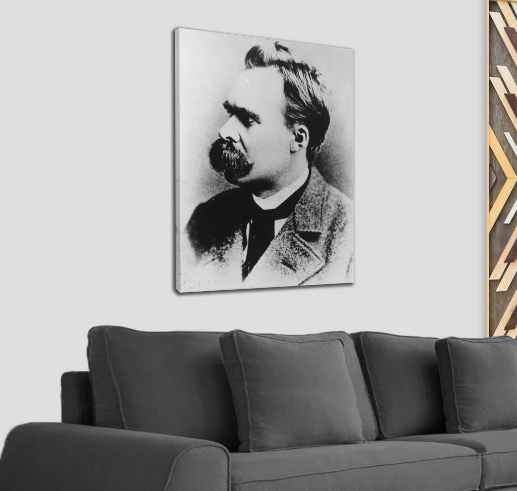 Friedrich Nietzsche Siyah Beyaz Dekoratif Kanvas Tablo 1197 Karışık 125 X 70