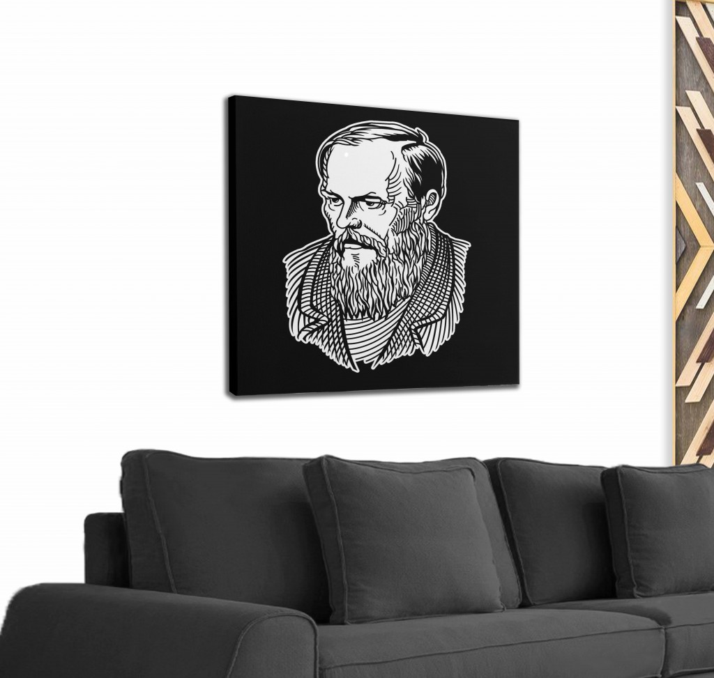 Fyodor Mihayloviç Dostoyevski Dekoratif Kanvas Tablo 1223 Karışık 50 X 50