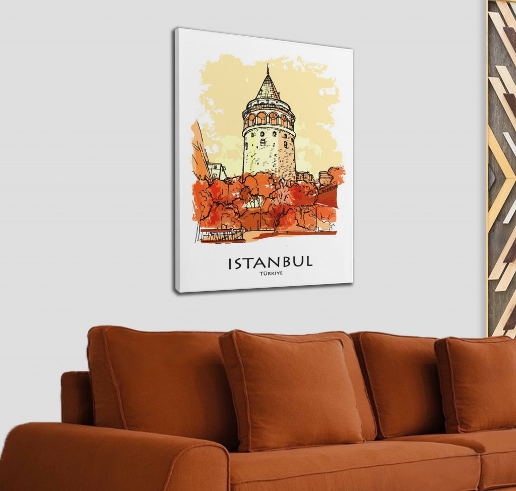 Galata Kulesi İstanbul Dekoratif Kanvas Tablo 1242 Karışık 125 X 70