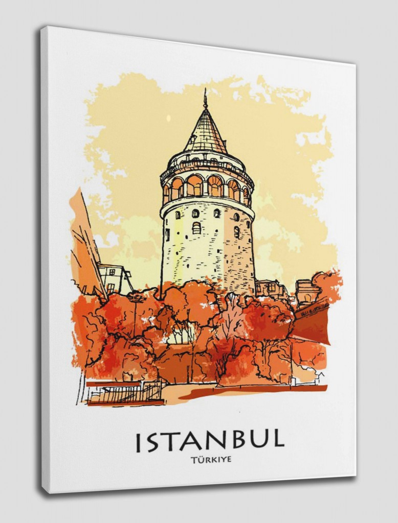 Galata Kulesi İstanbul Dekoratif Kanvas Tablo 1242 Karışık 70 X 50