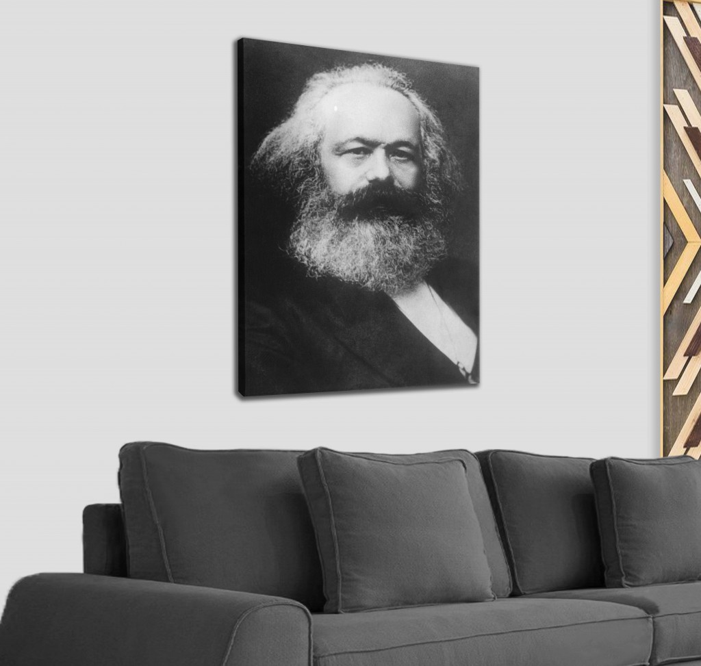 Karl Marx Siyah Beyaz Dekoratif Kanvas Tablo 1198 Karışık 70 X 50