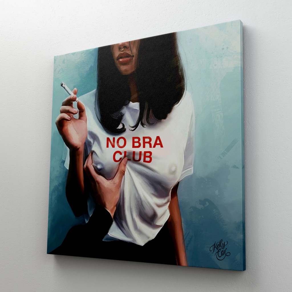 No Bra Club,  Sütyensizler Külübü Kanvas Tablo Karışık 70 X 70