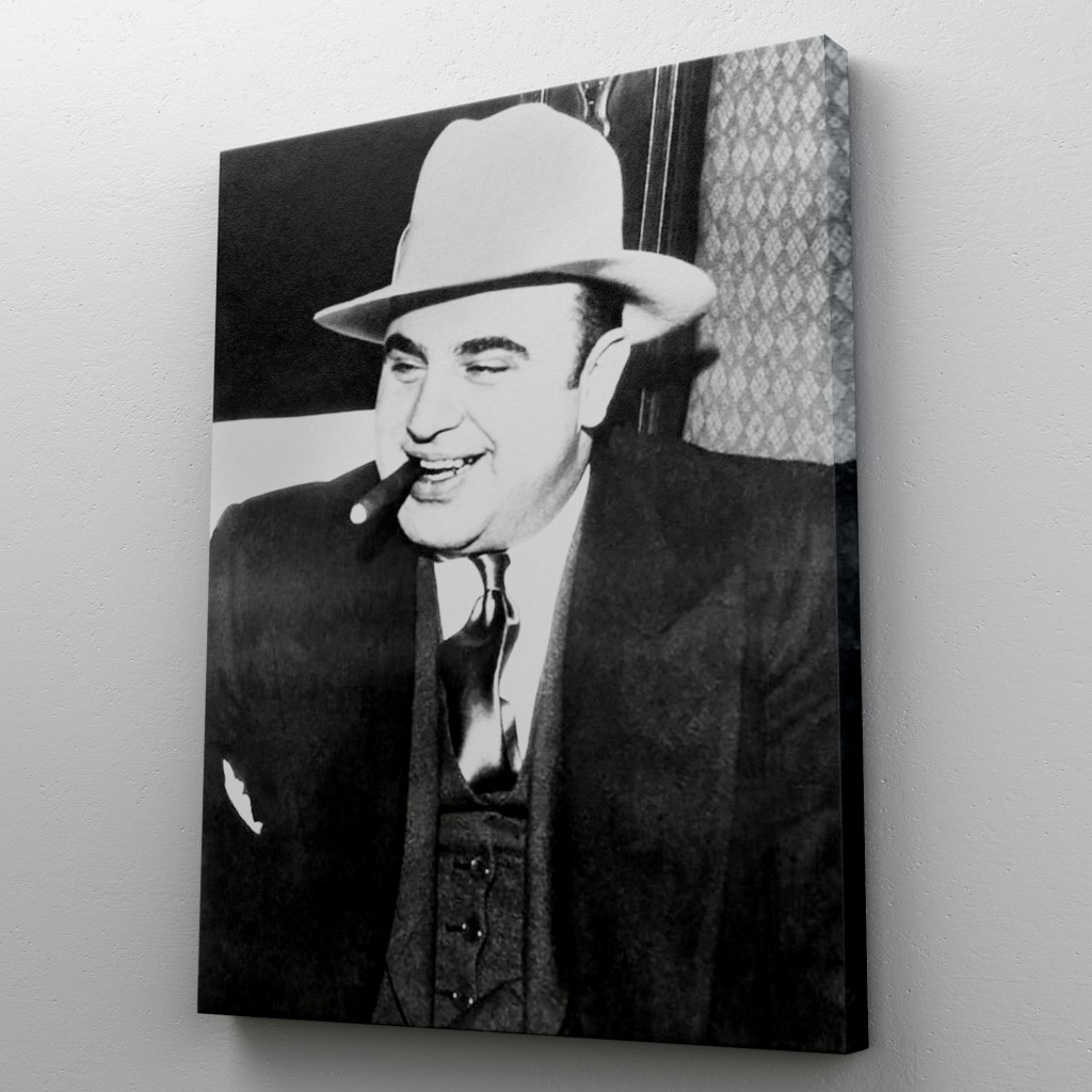 Ünlü Sabıka Fotoğrafı Posteri, Ünlü Mafya Patronu, Al Capone Kanvas Tablo Karışık/Çok Renkli 50 X 70