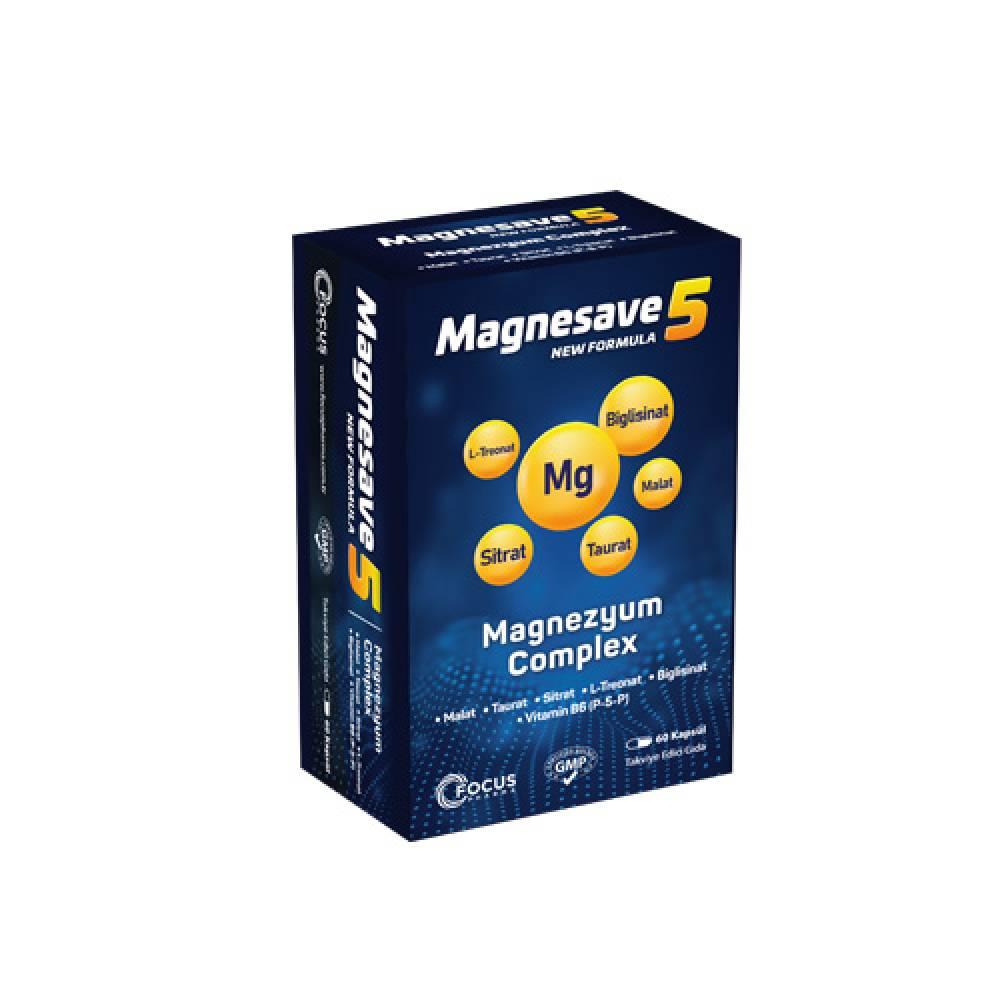 Magnesave5 Magnezyum Complex 60 Kapsül