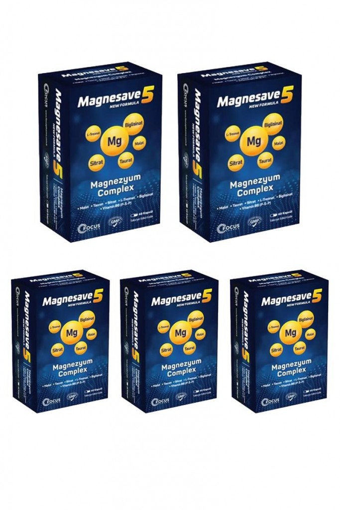 Magnesave5 Magnezyum Complex 60 Kapsül X5