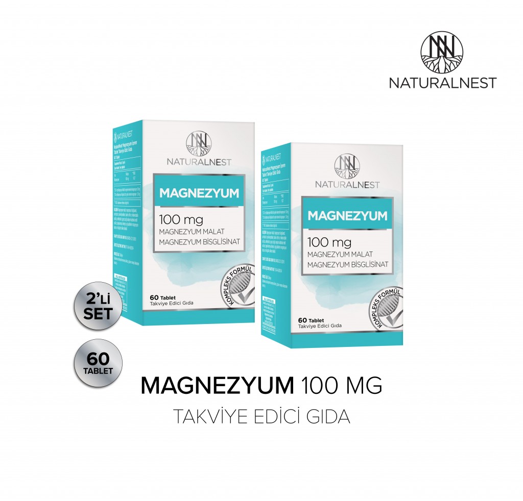Naturalnest Magnezyum 60 Tablet 2 Kutu