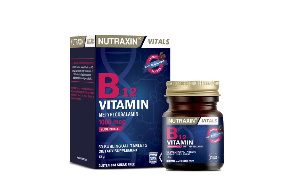 Nutraxin B12 Vitamin 1000 Mcg 60 Dilaltı Tablet
