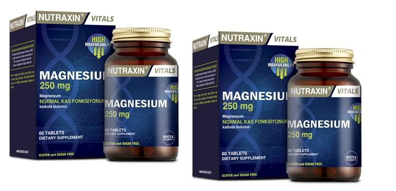 Nutraxin Magnesium 250 Mg 60 Tablet X 2 Adet