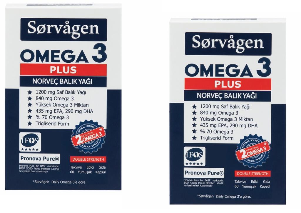 Sorvagen Omega 3 Plus Norveç Balık Yağı 60 Kapsül X 2 Adet