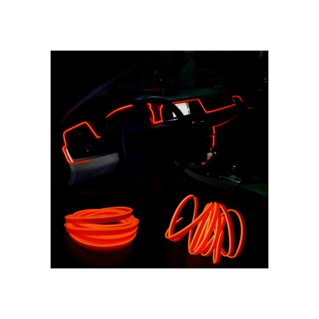 Araç İçi̇ Neon Ledli̇ İp 2 Metre Turuncu Renk