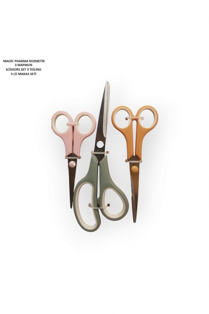 Üçlü Makas Seti Stainless Scissors - Ithal Alman Malı Paslanmaz Çelik 3 Lü Set - 1 Ad