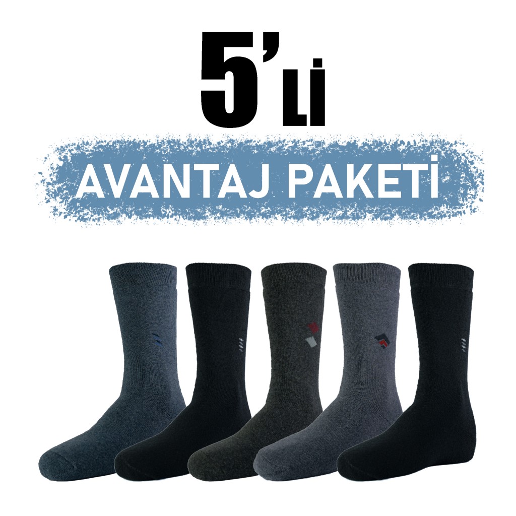 5 Çift Erkek Kışlık Soket Havlu Çorap