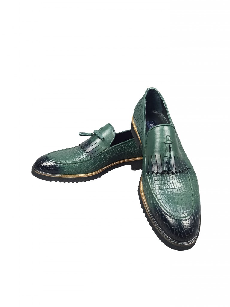 Cengiz İnler Kroko Desen Oxford Eva Taban Klasik Erkek Ayakkabı