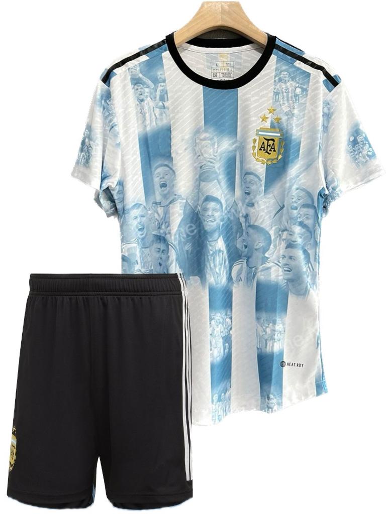 Arjantin Milli Takım Özel Seri Dünya Kupası Çocuk Forma Ve Şort Takımı
