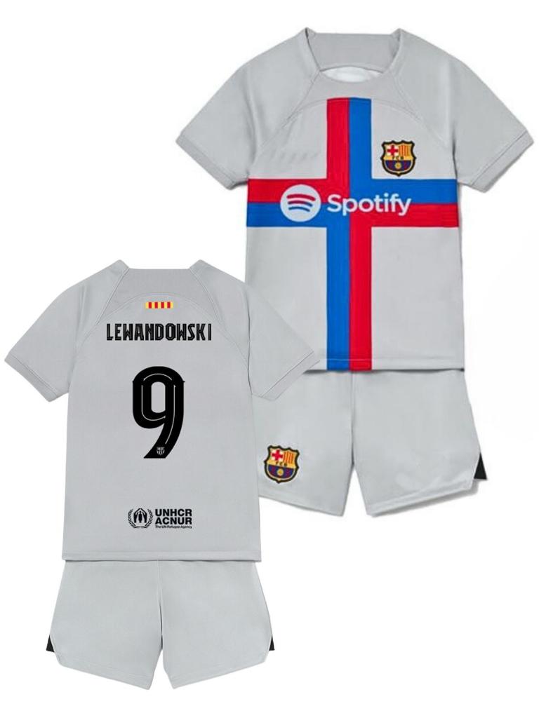 Çocuk Barcelona Lewandowski Futbol Forma Ve Şort Takımı