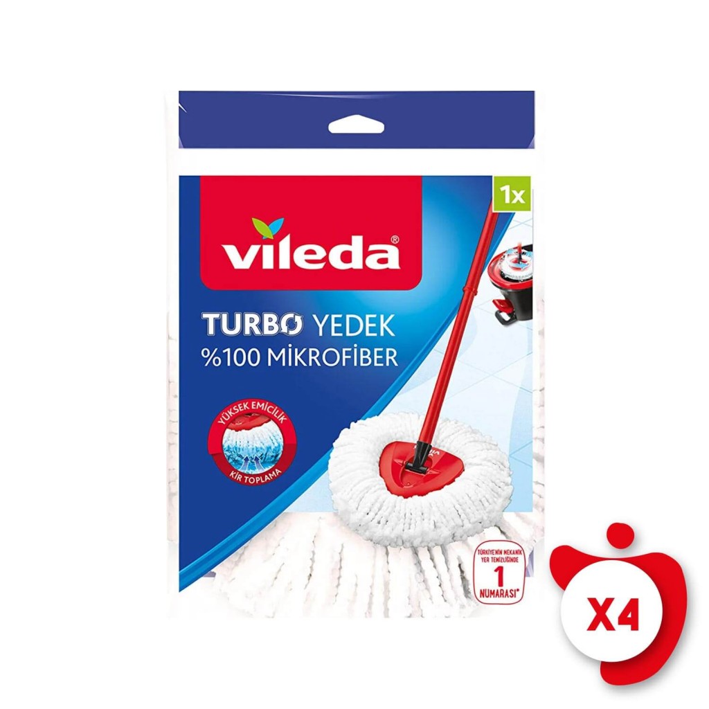 Vileda Turbo Easywring & Clean Mikrofiber Yedek Paspas 4 Paket