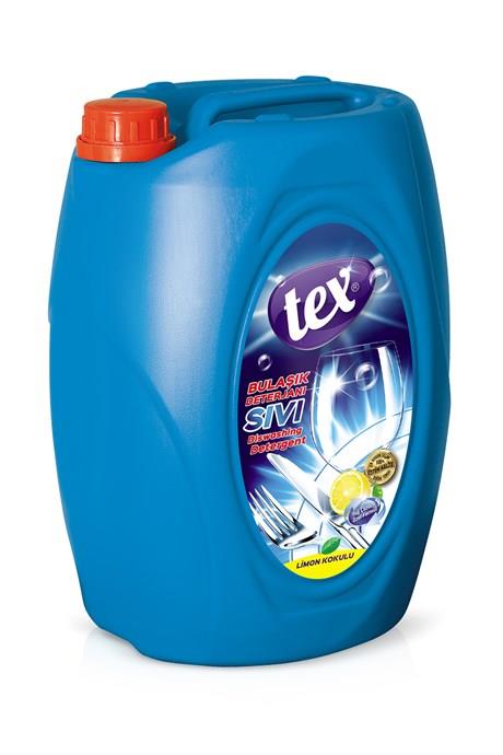 Tex Limon Kokulu Sıvı Bulaşık Deterjanı 5 Kg + Oluklu Bulaşık Süngeri 5 Adet Sarı