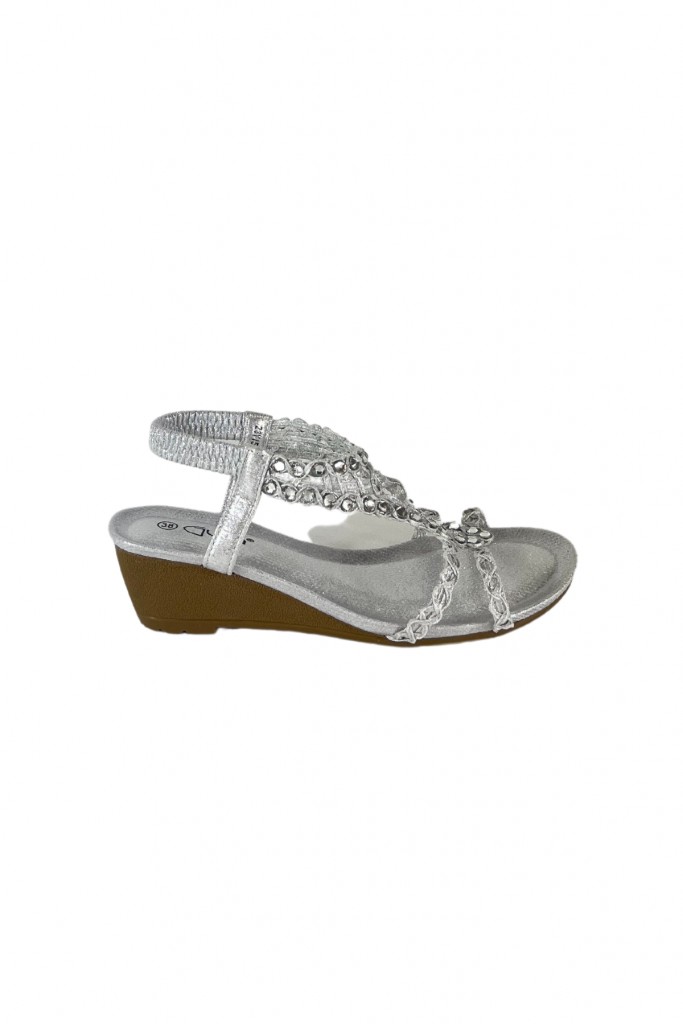 Guja 23Y151-25 Gümüş Kadın Dolgu Ökçeli Sandalet