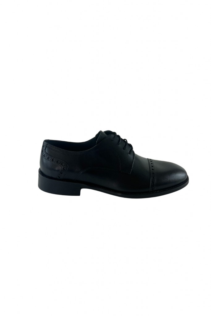 La Scada X440 Siyah Antik Hakiki Deri Klasik Ayakkabı