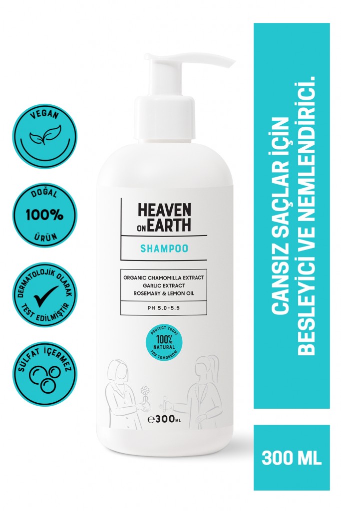 Cansız Saçlar Için Besleyici Ve Nemlendirici Şampuan Vegan %100 Doğal Ve Organik İçerikli 300Ml