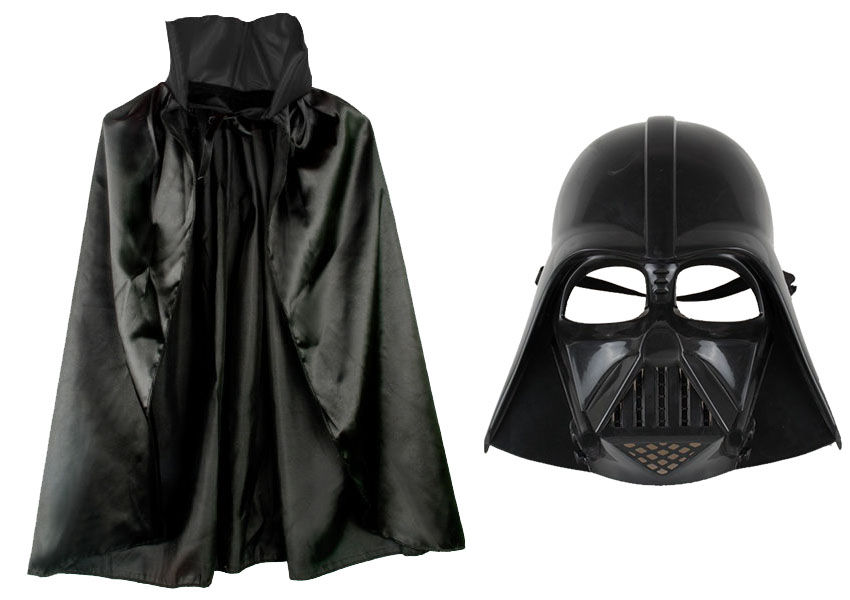 Çocuk Boy Yıldız Savaşları Star Wars Darth Vadet Maskesi Ve 90 Cm Pelerin Seti Siyah