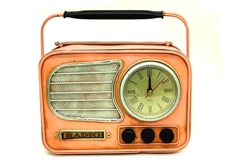 Dekoratif Metal Radyo Saat Masa Saati Vintage Ev Ofis Hediyelik