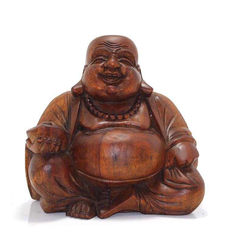 Oturan Ahşap Buda 25 Cm Dekoratif Hediyelik