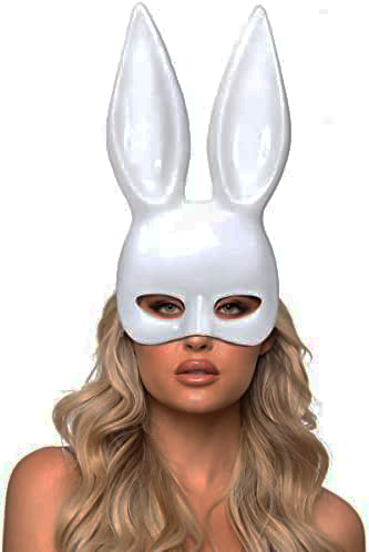 Beyaz Renk Ekstra Lüks Uzun Kulaklı Tavşan Maskesi 35X16 Cm