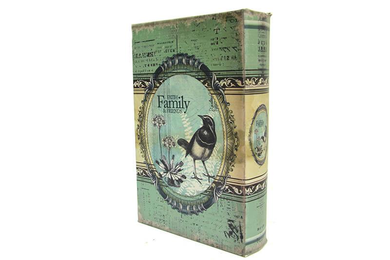 Kutu Kitap Aynalı Kuş Kitap Kutusu Dekoratif Hediyelik