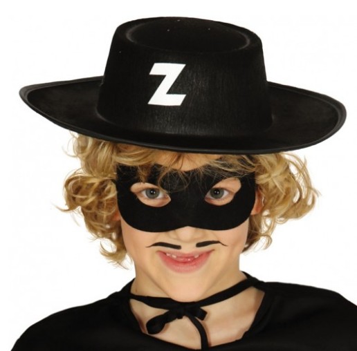 Parti Aksesuar Z Logolu Zorro Şapkası Ve Zorro Maskesi Çocuk Boy