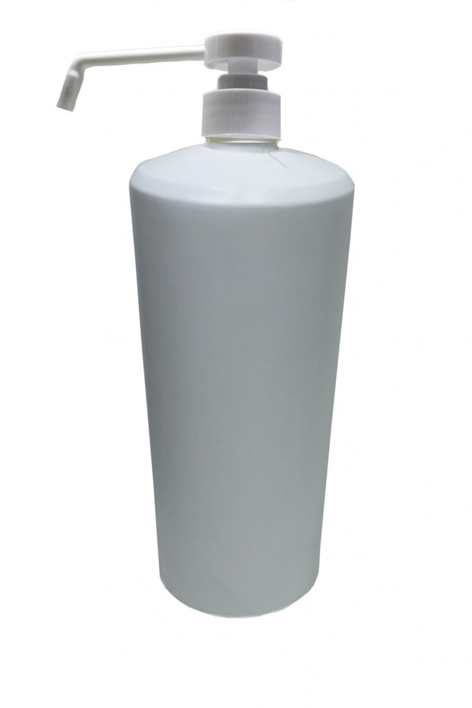 Ambalaj 1000Ml - 50 Adet - Beyaz Plastik Şişe + Valf Takım (Sprey Pompa Başlıklı)