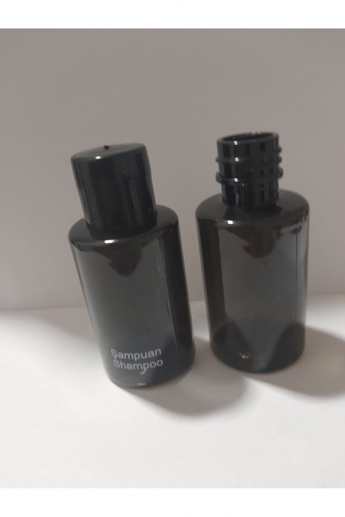 Boş Şampuan Shampoo Baskılı Siyah Şişe . Otel Tipi Mini Şişe.seyahat Boy Kuaför Malzemesi 1.000 Adet