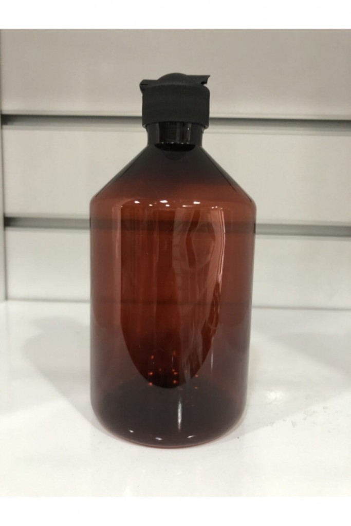 Plastik 500 Cc Boş Şişe Amber Renk 5 Adet
