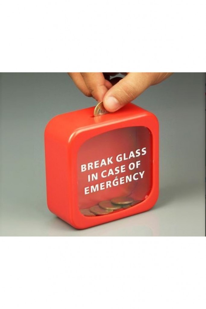Acil Durum Kumbarası Yangın Alarm Butonu Şeklinde - Break Glass In Case Of Emergency