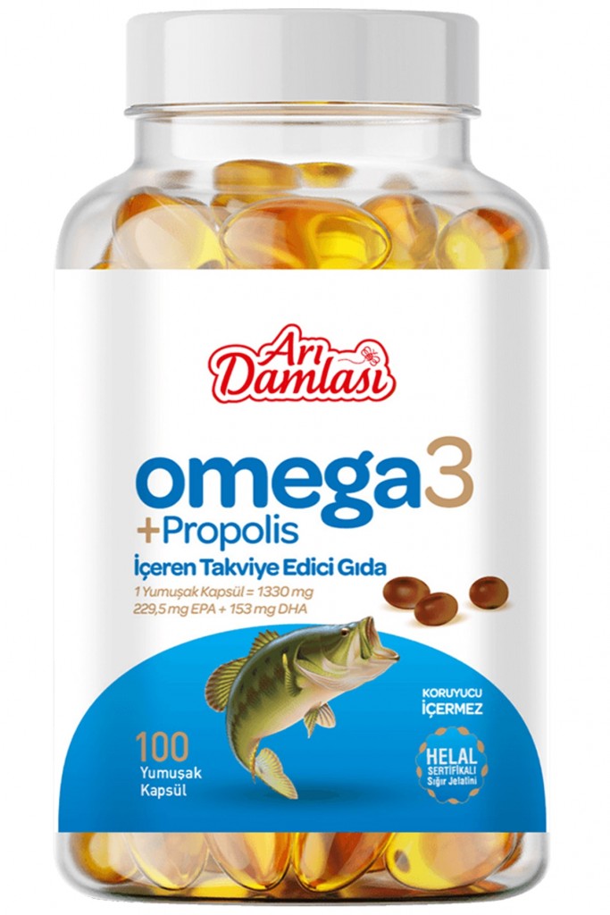 Omega 3 + Propolis 1330 Mg X 100 Adet Yumuşak Kapsül