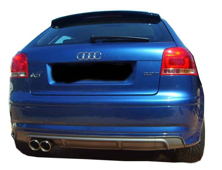 Audi A3 Uyumlu 8P S3 2005 - 2008 2 Kapı Arka Tampon Eki - Difüzör (Plastik)