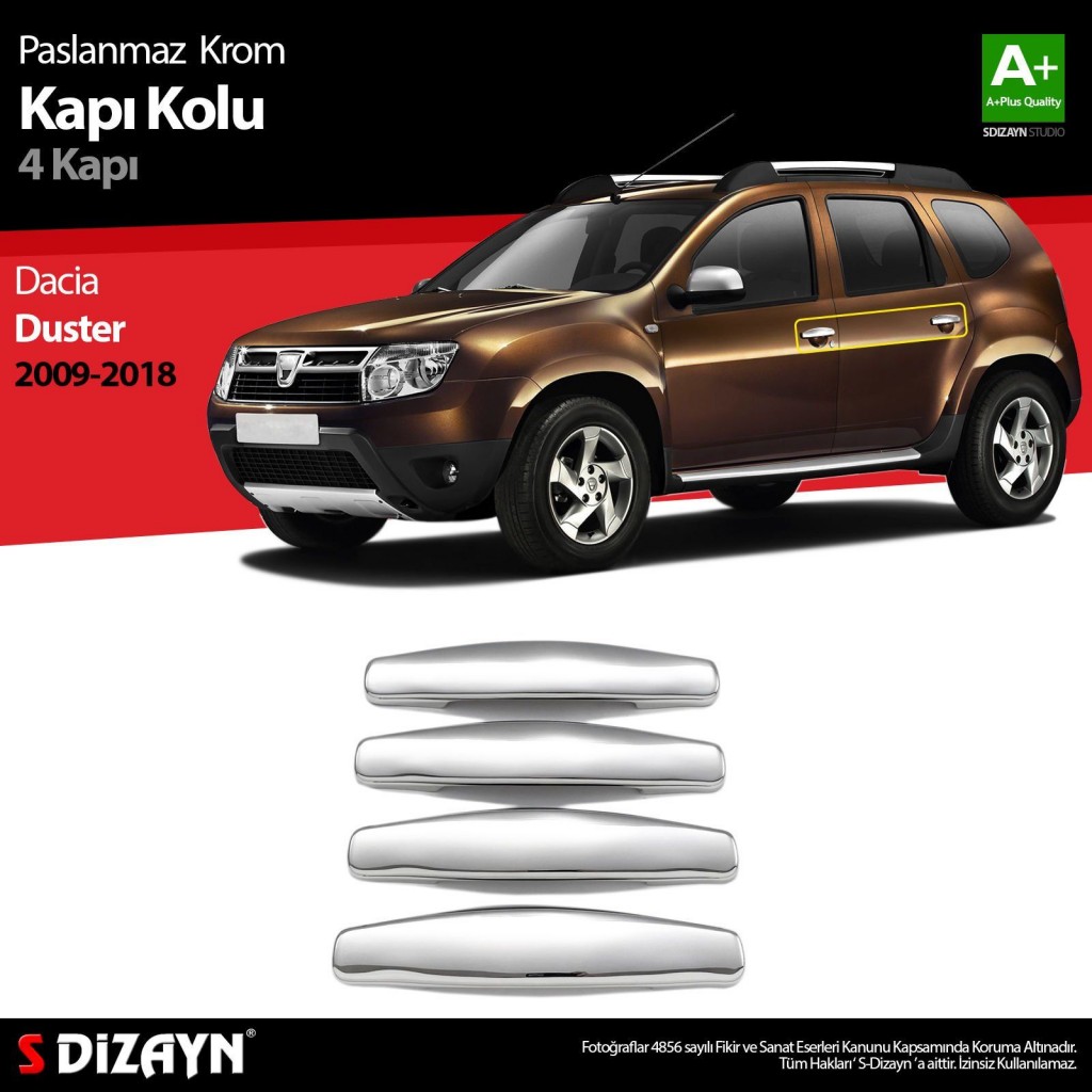 Dacia Duster Uyumlu Krom Kapı Kolu 4 Kapı 2009-2018