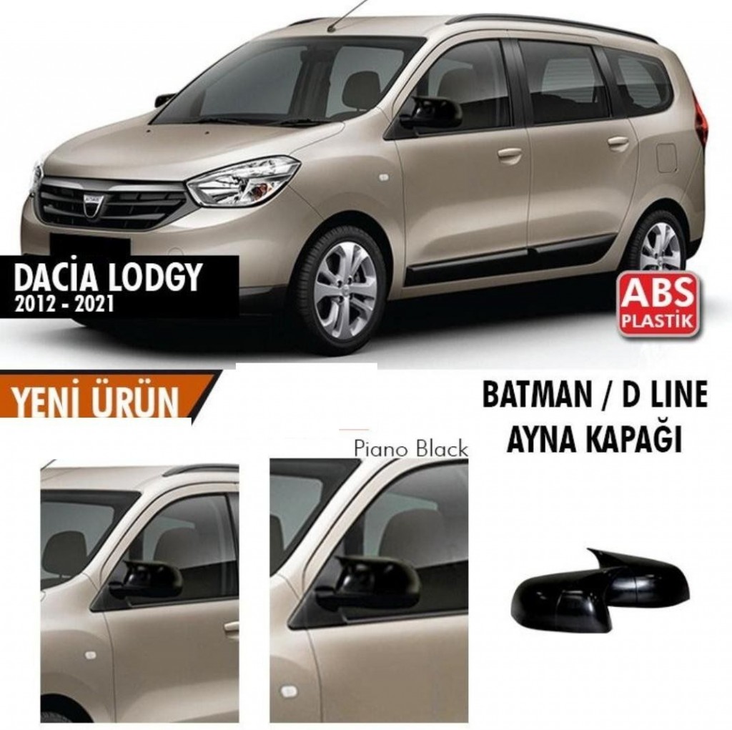 Dacia Lodgy Uyumlu (2012-2021) Batman Ayna Kapağı (Parlak Siyah)