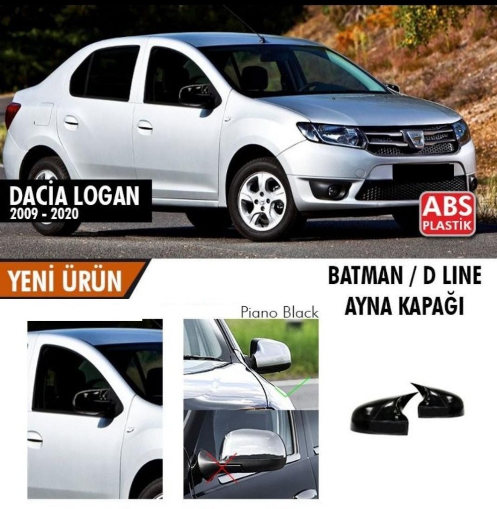 Dacia Logan Uyumlu 2009-2020 Batman Yarasa Ayna Kapağı