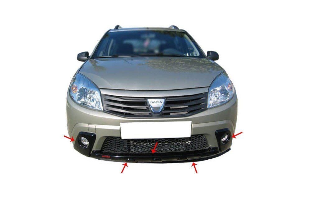 Dacia Sandero Uyumlu 1 Ön Tampon Altı (Sis Çerçeveli) 3 Parça Fiber 2007-2012