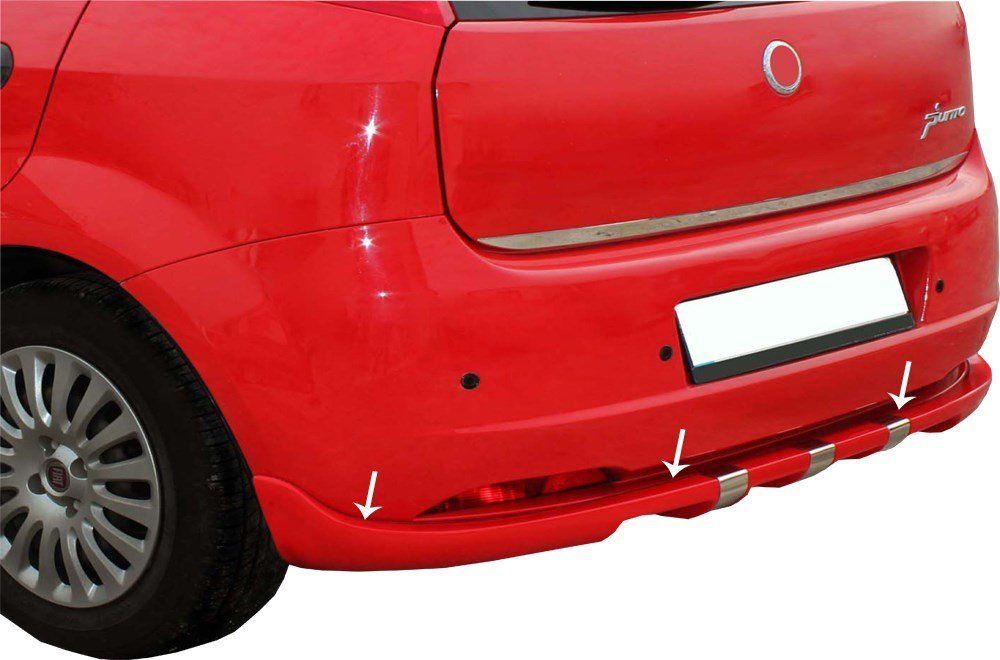 Fiat Grande Uyumlu Punto Arka Tampon Altı Kromlu Fiber 2005-2010