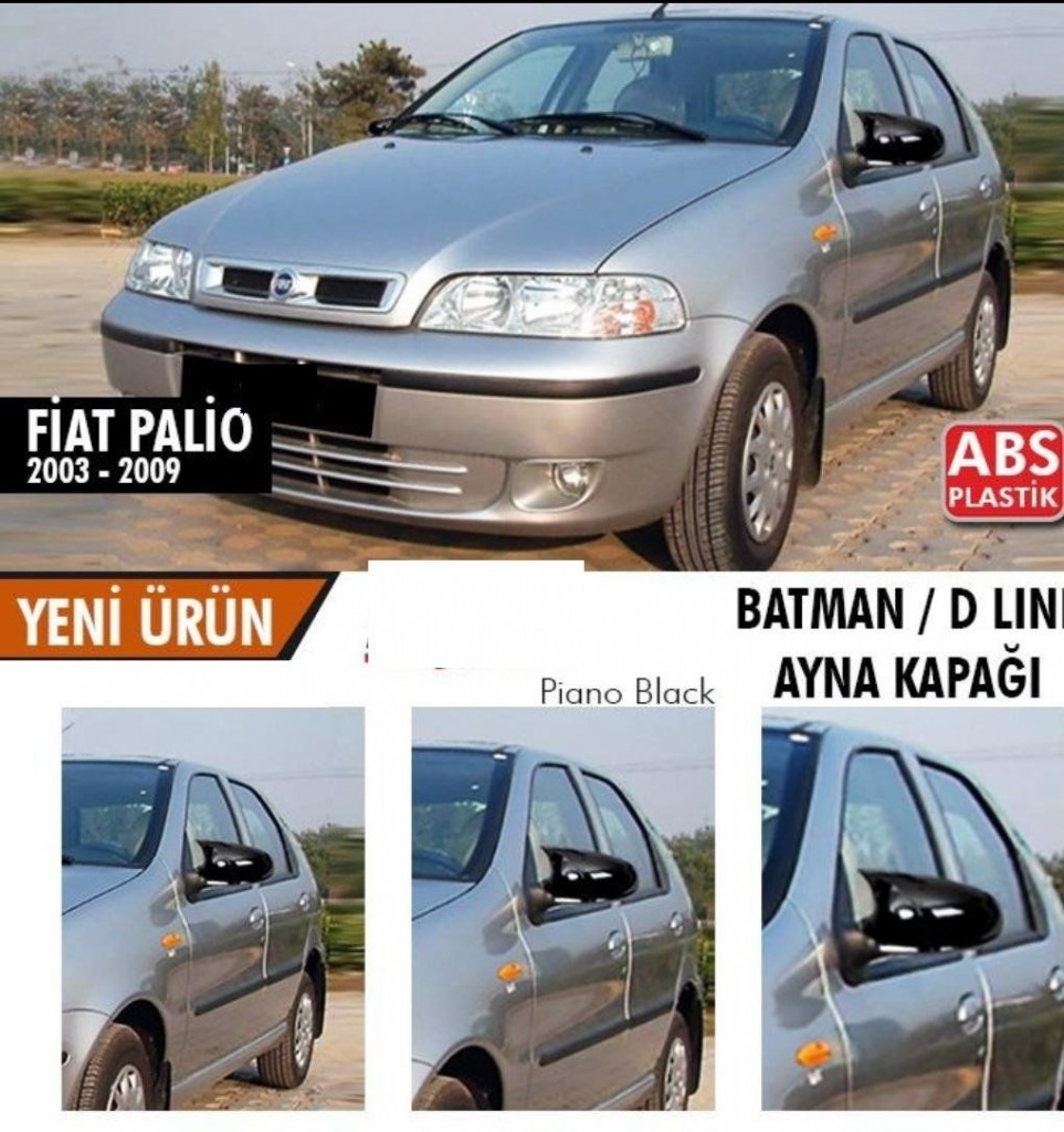 Fiat Palio Uyumlu (2003-2009) Batman Yarasa Ayna Kapağı (Parlak Siyah)