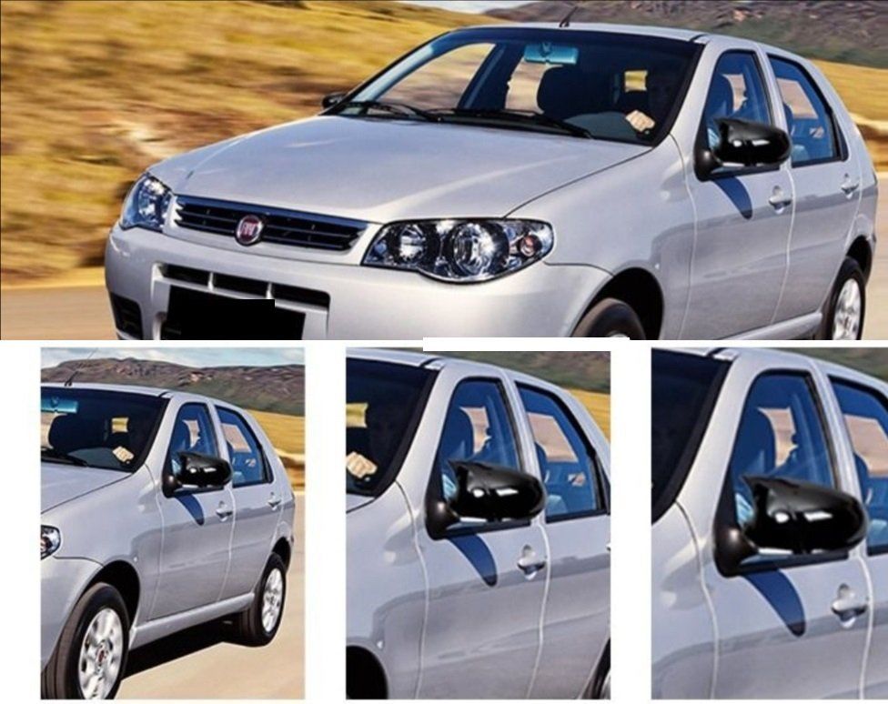 Fiat Palio Uyumlu 2010-2012 Yarasa Ayna Kapağı (Parlak Siyah)