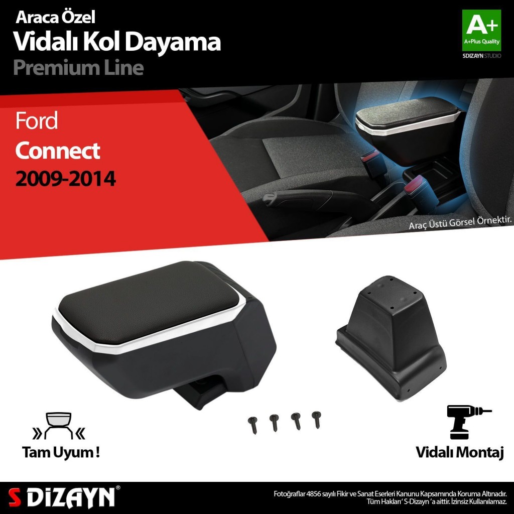 Ford Connect Uyumlu Kol Dayama Kolçak Abs Vidalı Gri 2009-2014 A+Kalite Parça