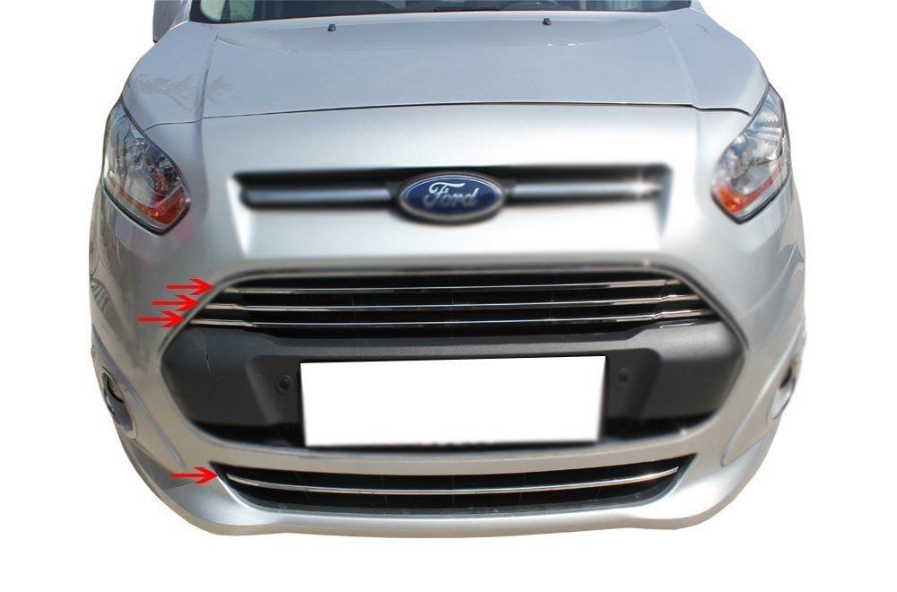 Ford Connect Uyumlu Ön Panjur + Tampon Çıtası 4 Parça Krom 2014 Ve Sonrası