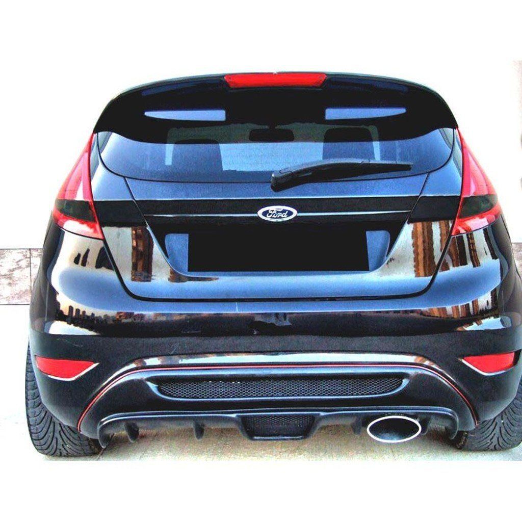 Ford Fiesta Uyumlu (2009-2016) Izgaralı Arka Tampon Eki - Difüzör (Plastik)