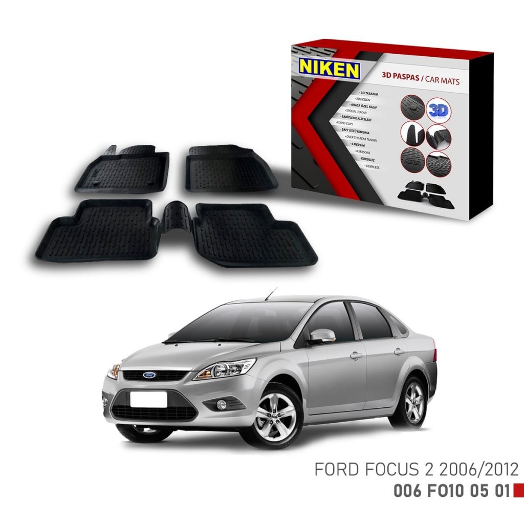 Ford Focus 2 Için Uyumlu 2006-2012 3D Paspas