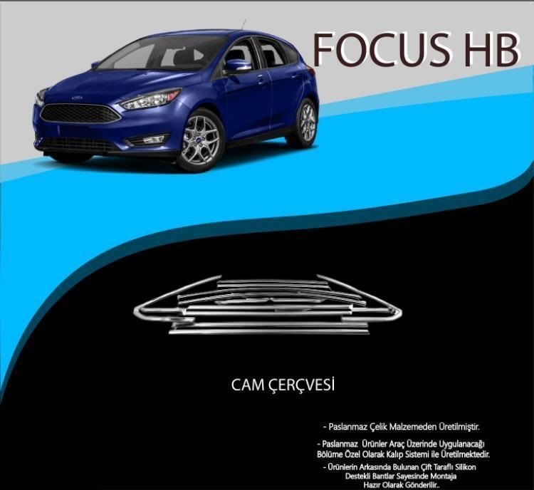 Ford Focus Uyumlu 3 Hatchback Krom Cam Çerçevesi Parça